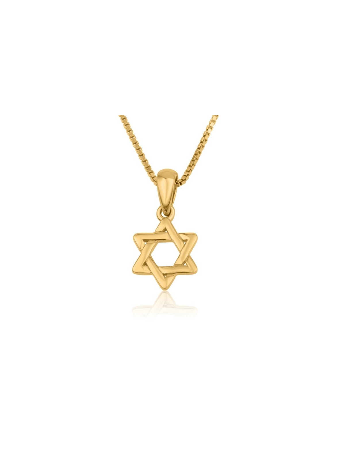 14K Solid Gold Pendant Necklace with Sta... | 14k Gold Judaica Jewelry