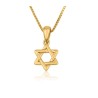 14K Solid Gold Pendant Necklace with Sta... | 14k Gold Judaica Jewelry