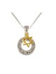 Collier Rhodié Double Pendentifs Argent S... | Cadeau juif d'Israël