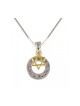 Rhodium Necklace Double Pendants Silver S... | Jewish Gift from Israel