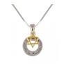 Rhodium Necklace Double Pendants Silver S... | Jewish Gift from Israel