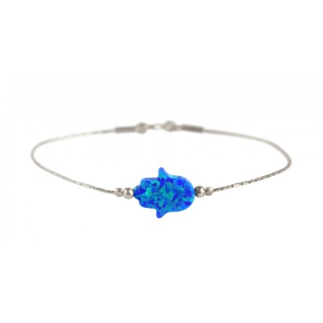Bracelet en argent Opale bleue Hamsa | Breloques pour bracelets
