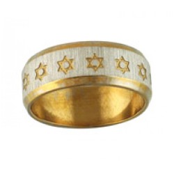 Stainless Steel Ring Gold with Star of David | Jewish Rings