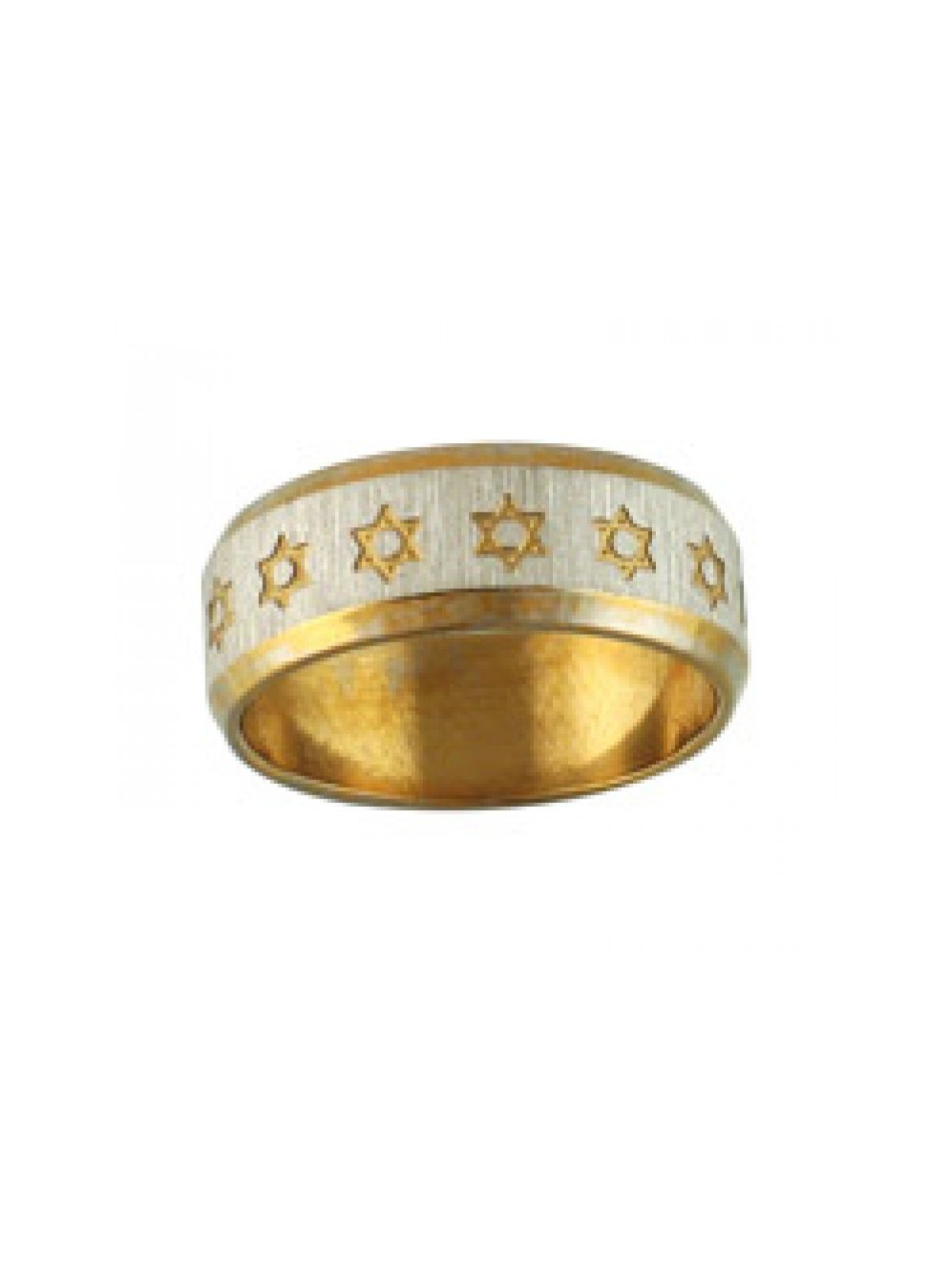 Stainless Steel Ring Gold with Star of David | Jewish Rings