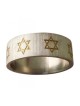 Stainless Steel Ring with Gold Star of David | Jewish Rings