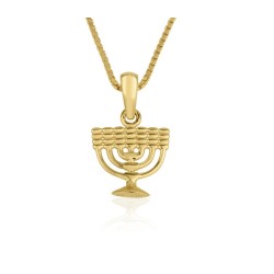 Collier en or 14 carats avec pendentif %96 Image... | Bijoux Judaica en or 14 carats