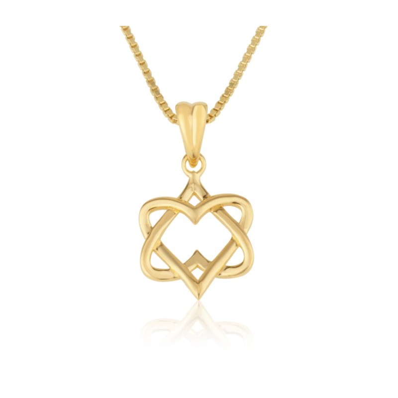 14k Gold Pendant Necklace with Interlock... | 14k Gold Judaica Jewelry