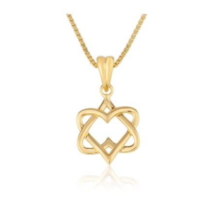 14k Gold Pendant Necklace with Interlock... | 14k Gold Judaica Jewelry