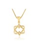 14k Gold Pendant Necklace with Interlock... | 14k Gold Judaica Jewelry