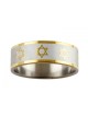 Stainless Steel Two Tone Ring with Gold Repeating St... | Jewish Rings