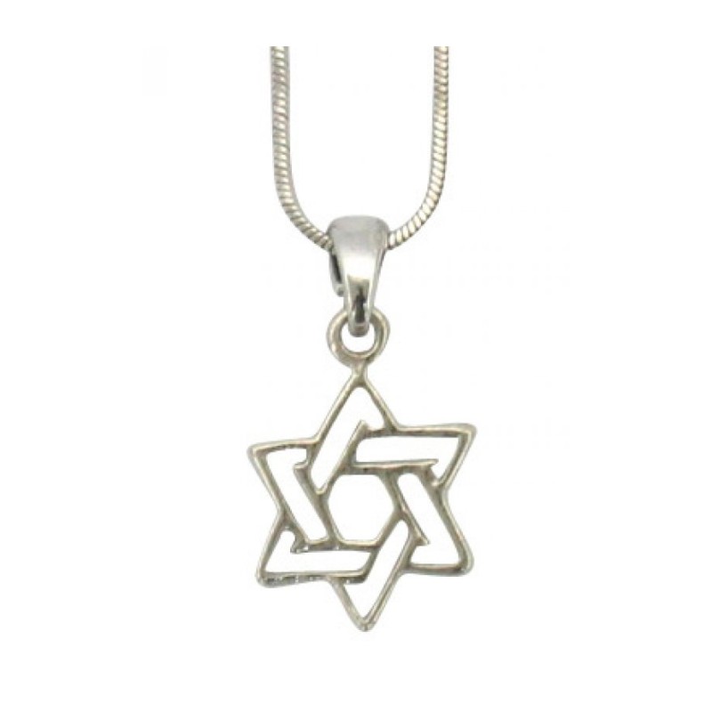 Rhodium Pendant Necklace Star of David | Jewish Gift from Israel