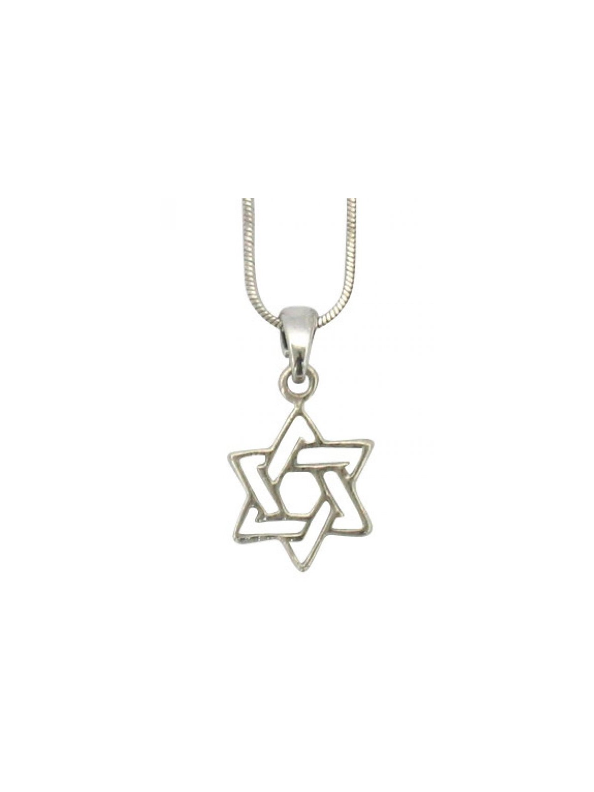 Rhodium Pendant Necklace Star of David | Jewish Gift from Israel