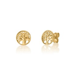 Boucles d'oreilles à tige en or jaune massif 14 carats pour... | Bijoux Judaica en or 14 carats