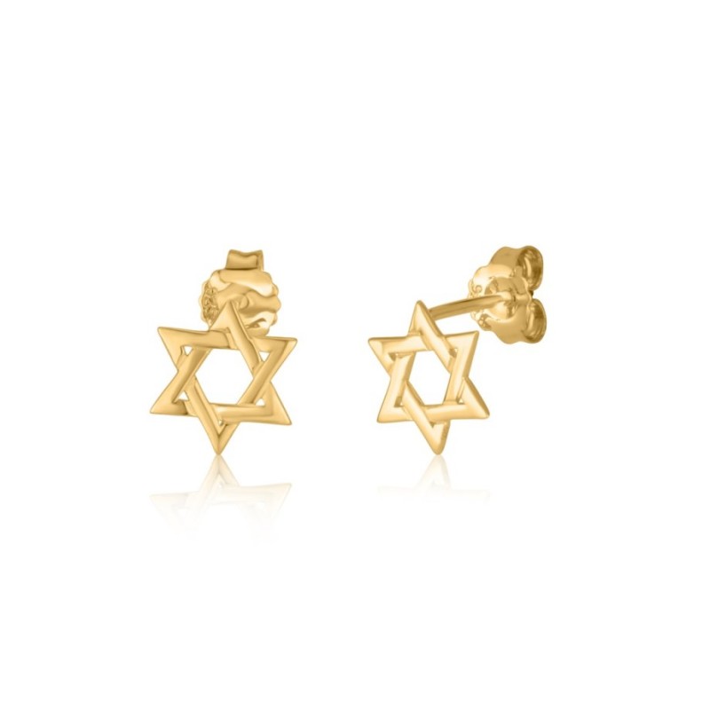 Yellow Gold 14K Star of David Stud Earrings | Earrings