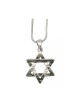 Rhodium Pendant Necklace Hammered Star of... | Jewish Gift from Israel