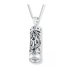 Mezuzah Necklace Pendant in Sterling Silv... | Jewish Gift from Israel