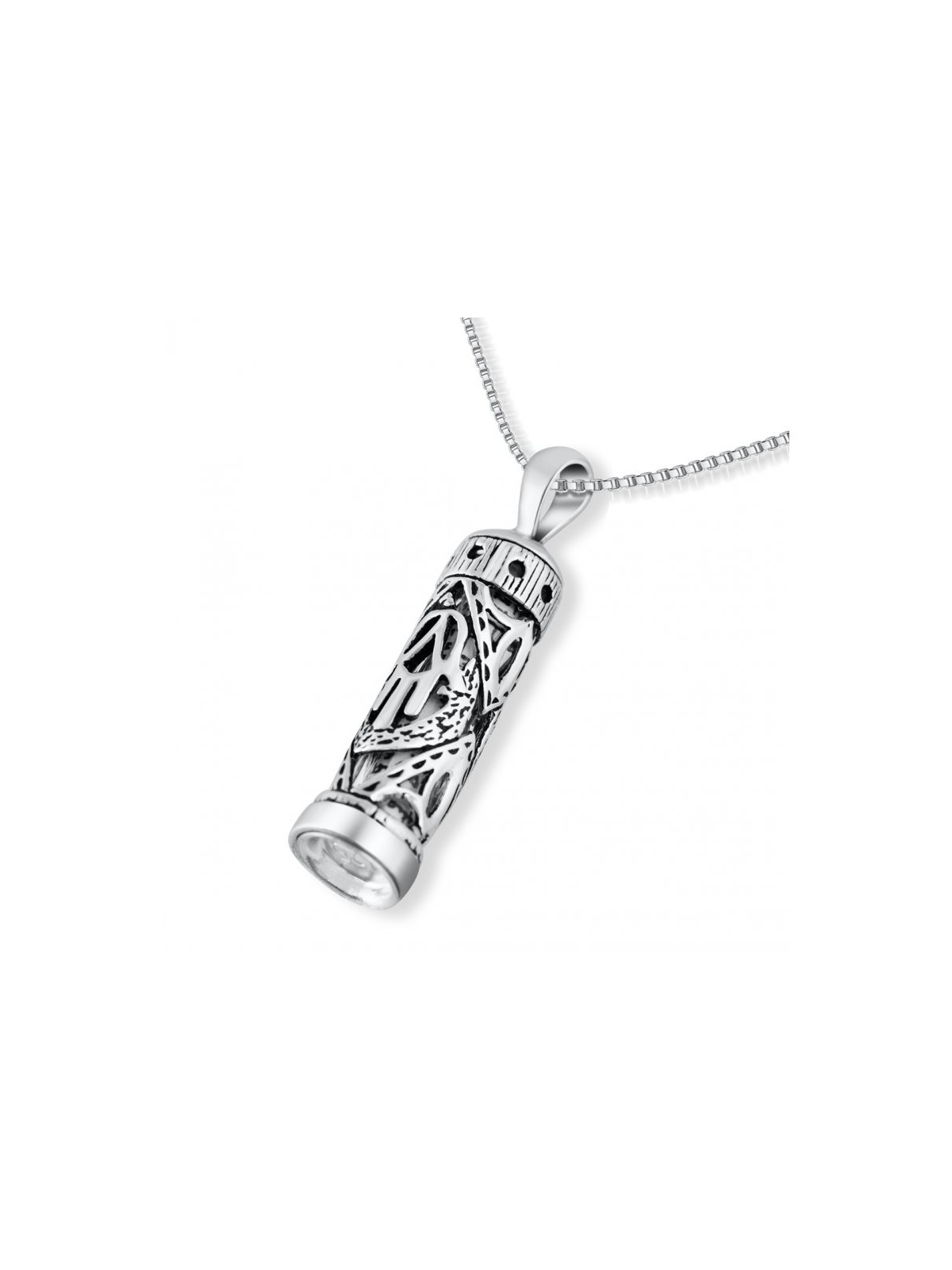 Mezuzah Necklace Pendant in Sterling Silv... | Jewish Gift from Israel