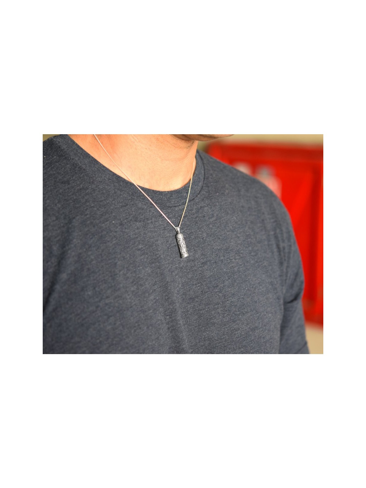 Mezuzah Necklace Pendant in Sterling Silv... | Jewish Gift from Israel