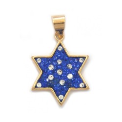 Blue Stone and Zircon Star of David Penda... | Jewish Gift from Israel