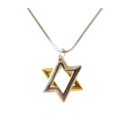 Rhodium Two tone 2 Layer Star of David Ne... | Jewish Gift from Israel