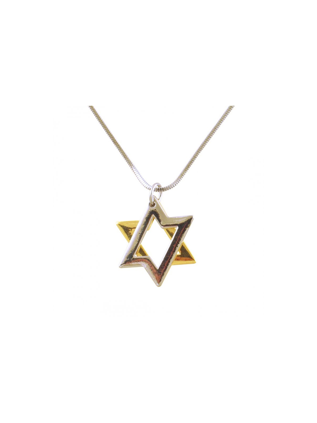 Rhodium Two tone 2 Layer Star of David Ne... | Jewish Gift from Israel