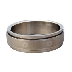 Bague étoile de David tournante en acier inoxydable | Anneaux juifs