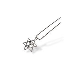 Pendant Necklace Star of David enclosing a Menorah I... | IDF Dog-Tags