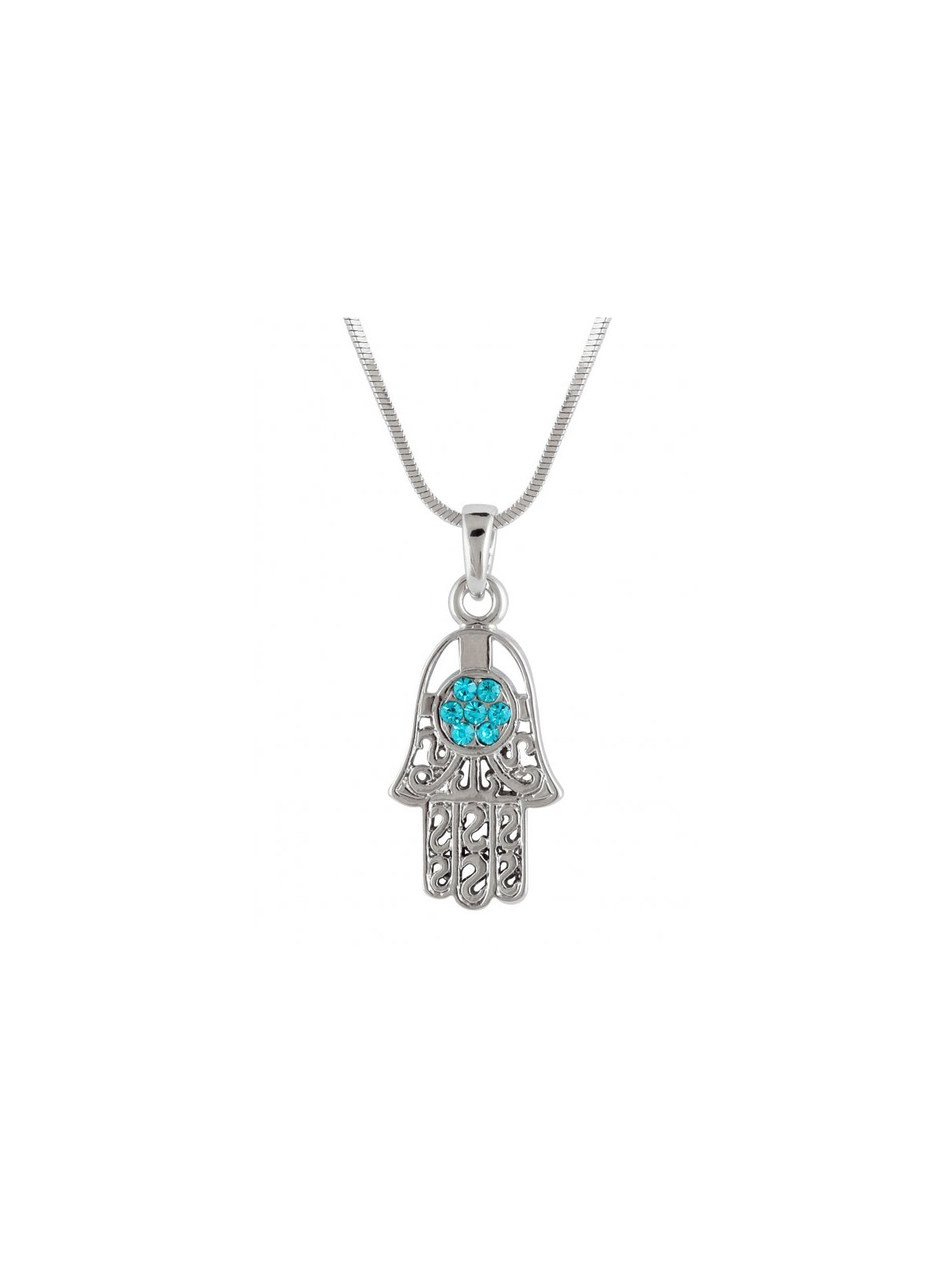 Hamsa Necklace with Turquoise Stones | Hamsa Necklace