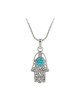 Hamsa Necklace with Turquoise Stones | Hamsa Necklace