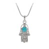 Hamsa Necklace with Turquoise Stones | Hamsa Necklace