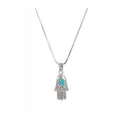Hamsa Necklace with Turquoise Stones | Hamsa Necklace
