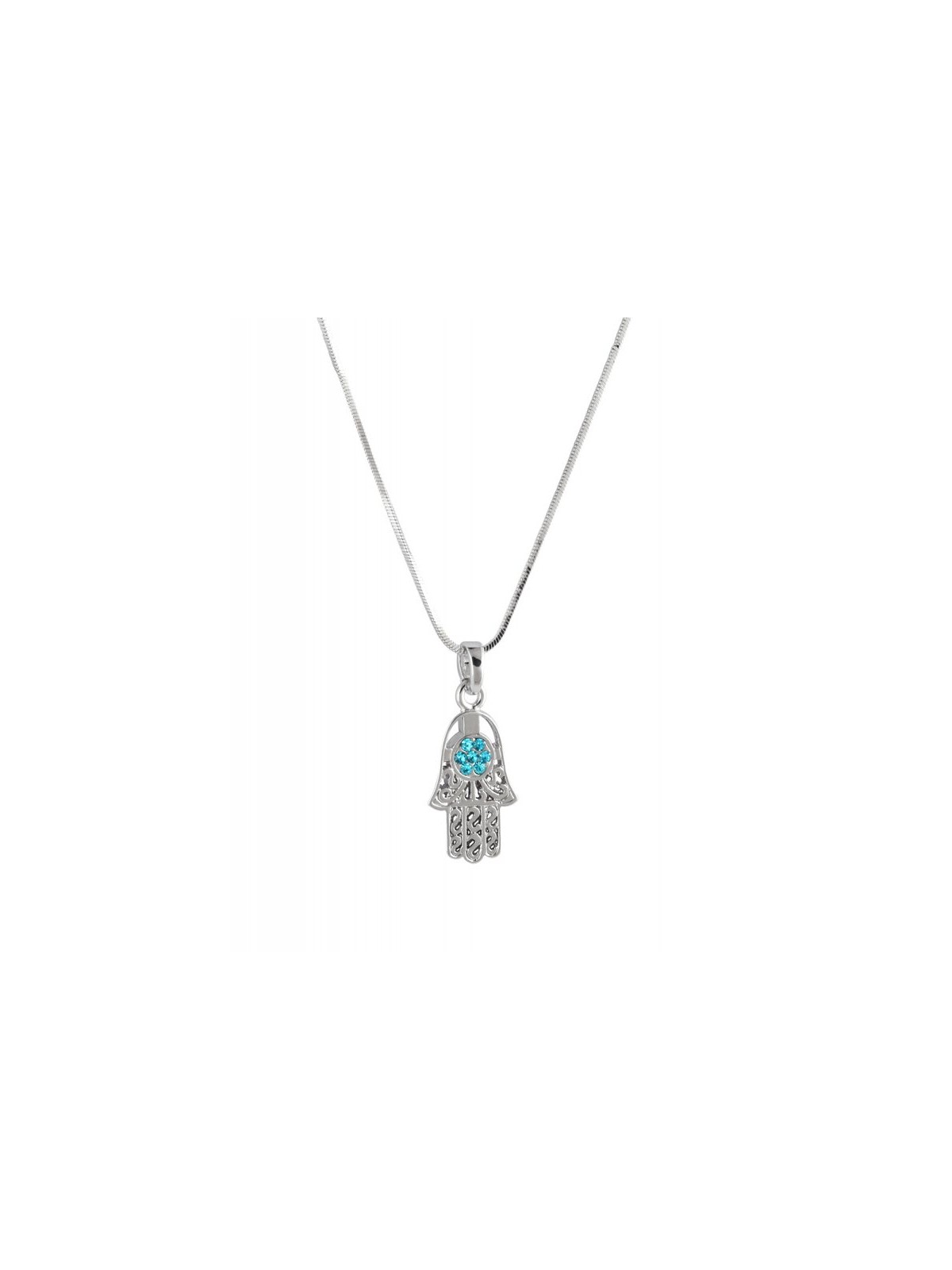 Hamsa Necklace with Turquoise Stones | Hamsa Necklace