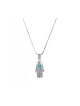 Hamsa Necklace with Turquoise Stones | Hamsa Necklace