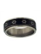 Stainless Steel Black Revolving Star of David Ring | Jewish Rings