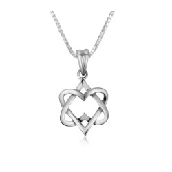 Sterling Silver Pendant Necklace Interlocking Hear... | Jewish Pendant