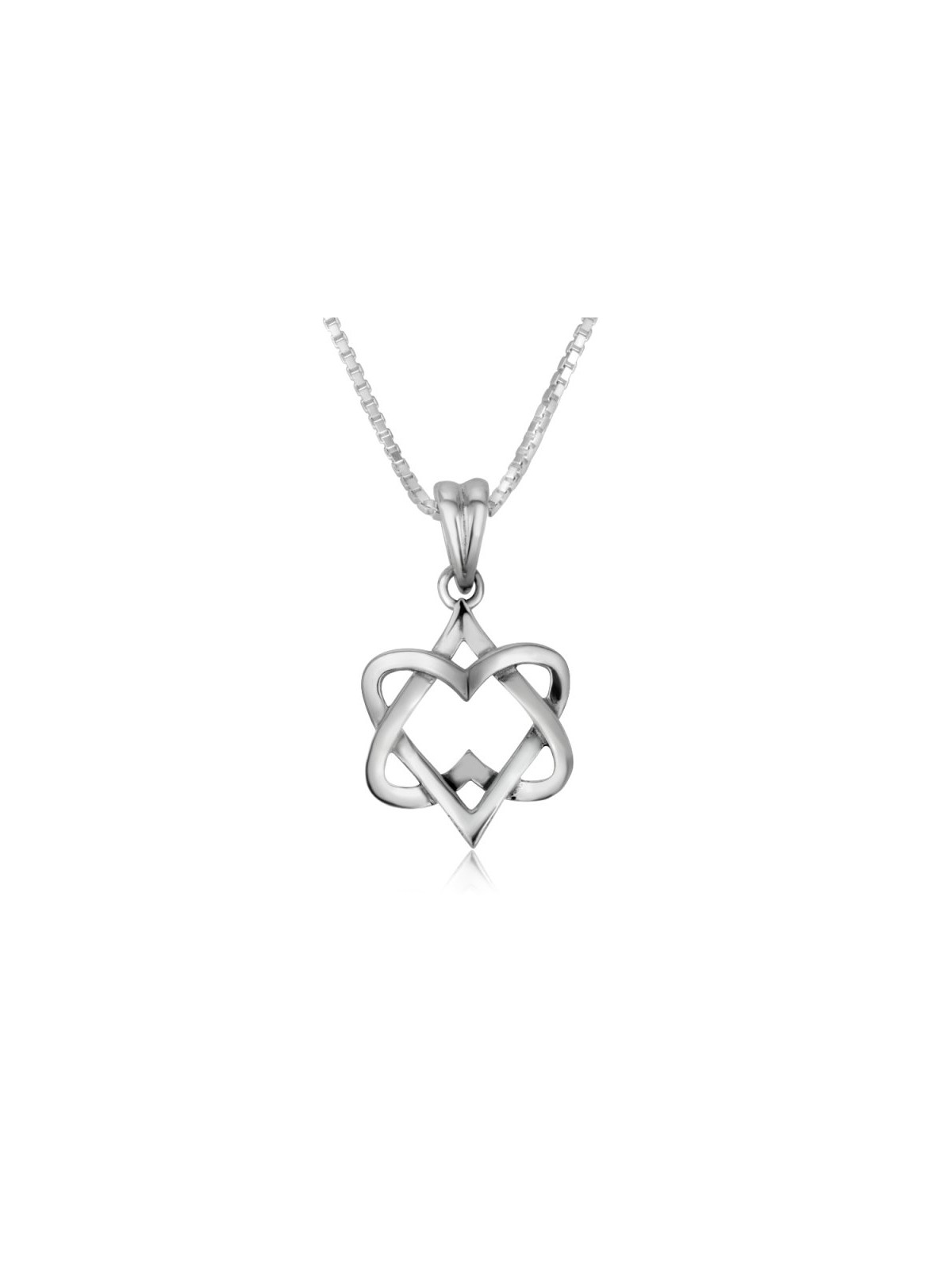 Sterling Silver Pendant Necklace Interlocking Hear... | Jewish Pendant