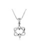 Sterling Silver Pendant Necklace Interlocking Hear... | Jewish Pendant
