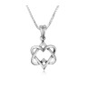 Sterling Silver Pendant Necklace Interlocking Hear... | Jewish Pendant