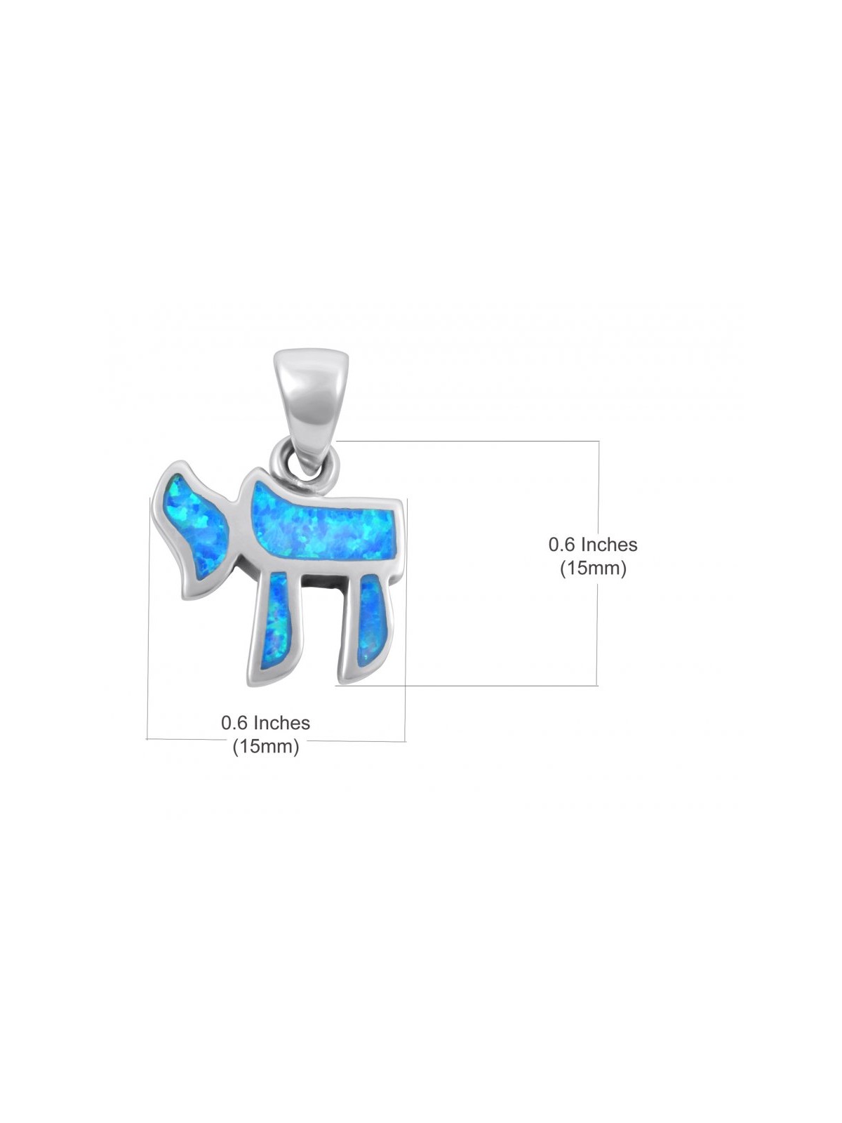 Chai Necklace Hebrew Letter Opal Stone ... | Chai Necklaces & Pendants
