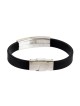 Black Rubber Wristband Bracelet with Gold... | Israeli Fashion Jewelry