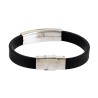 Black Rubber Wristband Bracelet with Gold... | Israeli Fashion Jewelry