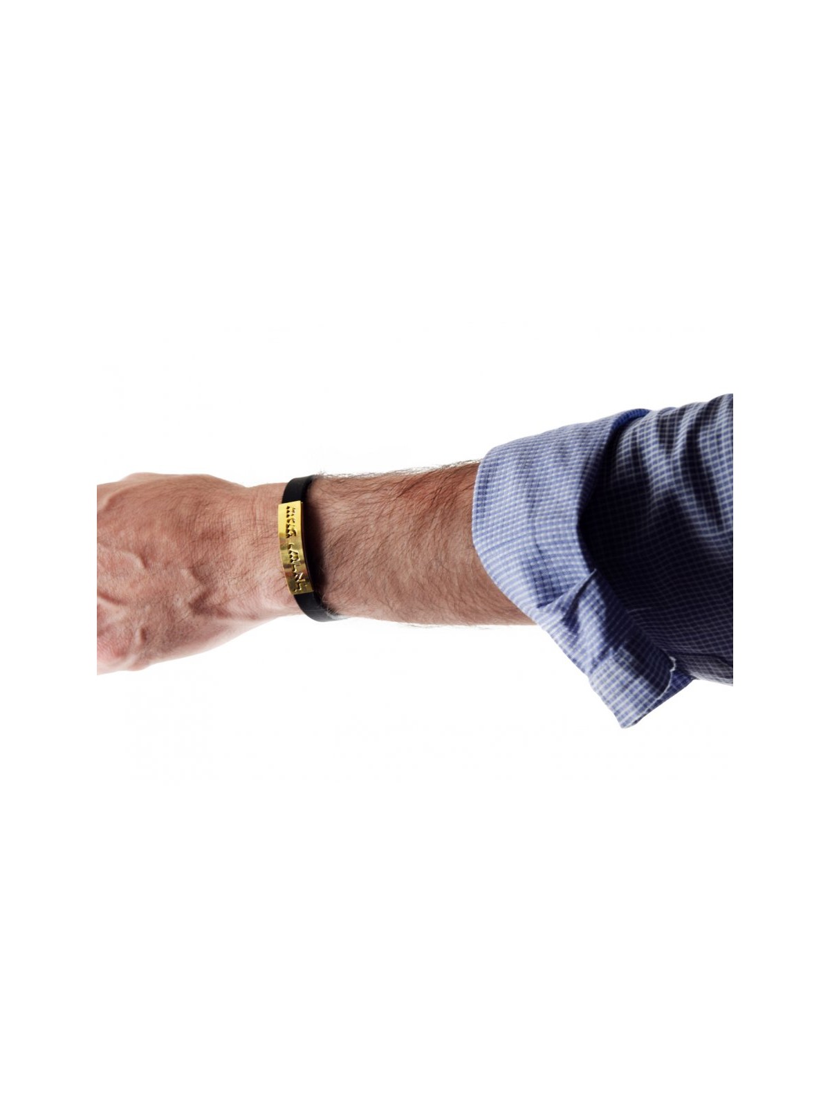 Bracelet en caoutchouc noir avec... | Bijoux de mode israéliens