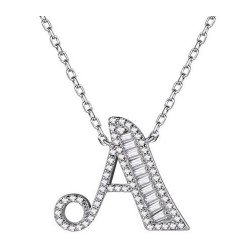 Sterling Silver Initial Letter Pendant Ne... | Israeli Fashion Jewelry