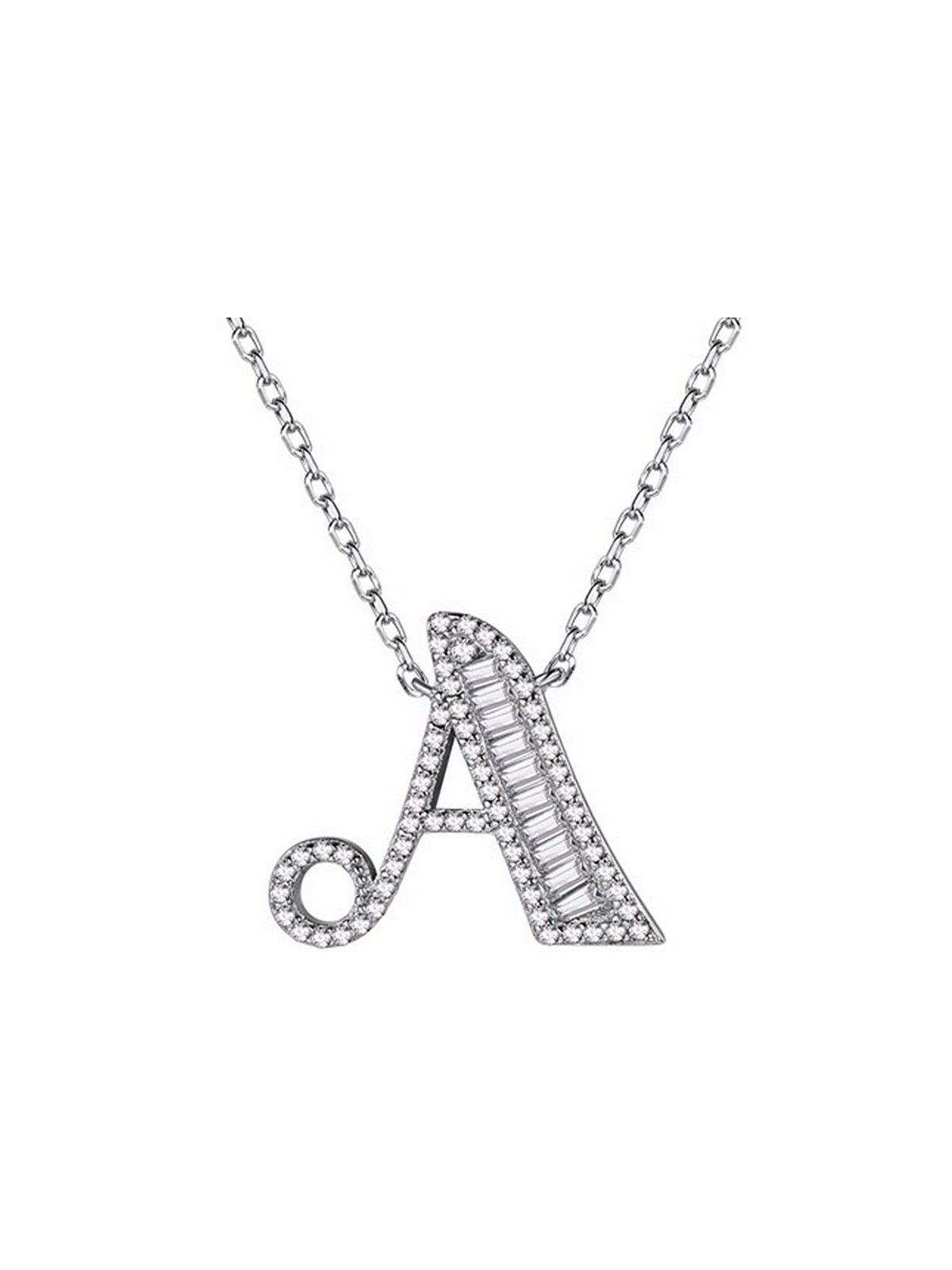 Sterling Silver Initial Letter Pendant Ne... | Israeli Fashion Jewelry