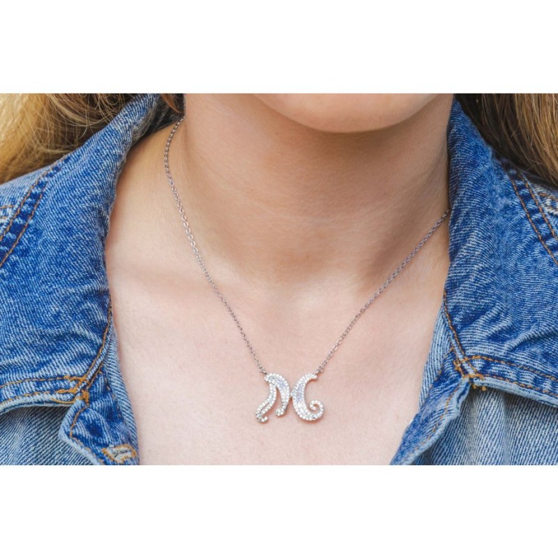 Sterling Silver Initial Letter Pendant Ne... | Israeli Fashion Jewelry