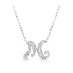Sterling Silver Initial Letter Pendant Ne... | Israeli Fashion Jewelry