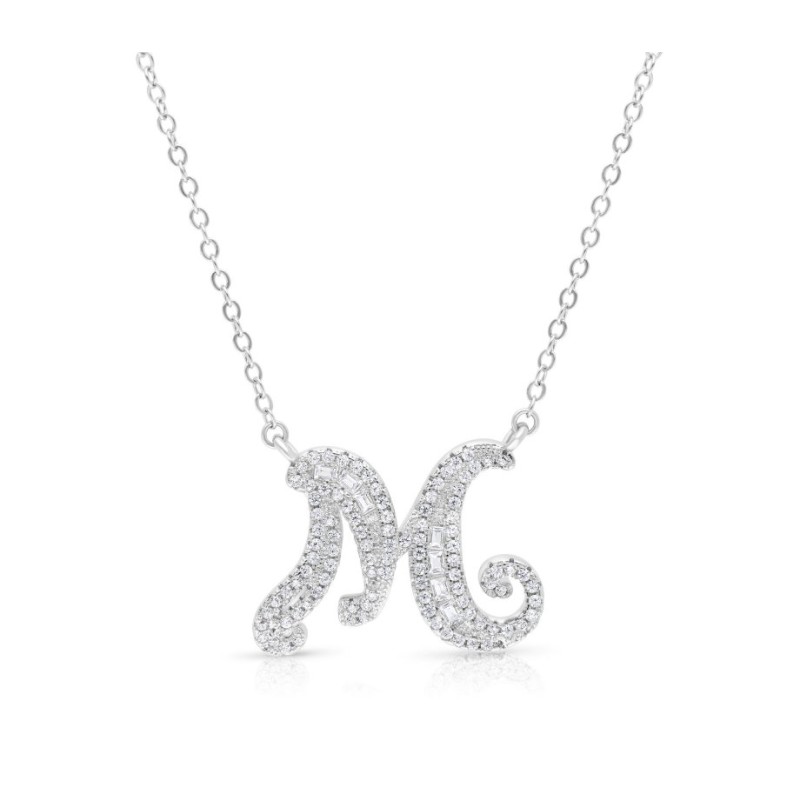 Pendentif lettre initiale en argent sterling Ne... | Bijoux de mode israéliens