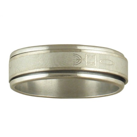 Stainless Steel Revolving Fish Ring | Jewish Rings