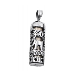 Mezuzah Necklace Pendant in Sterling Silv... | Jewish Gift from Israel