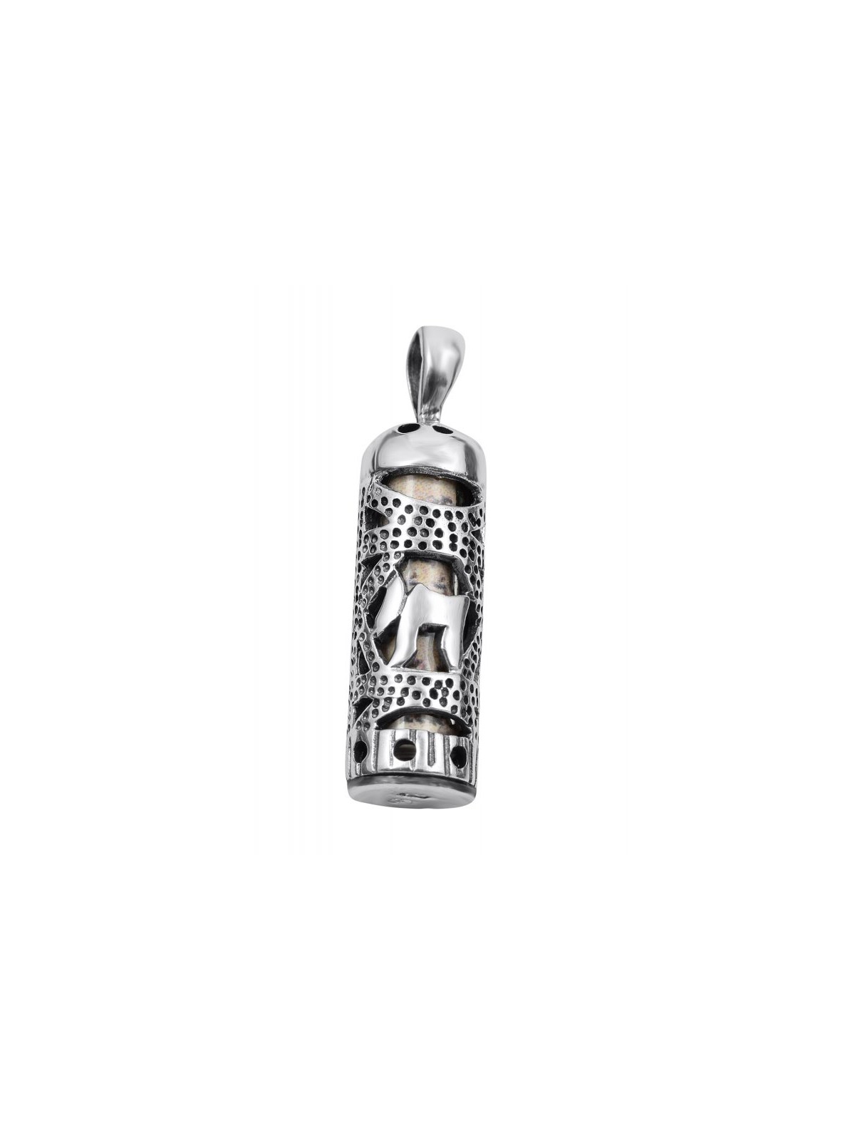 Mezuzah Necklace Pendant in Sterling Silv... | Jewish Gift from Israel